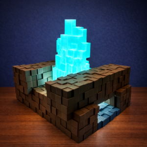 Minecraft kampvuur met licht